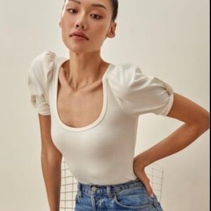 Reformation Frances Puff Sleeve Top